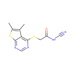 Cc1sc2ncnc(SCC(=O)NC#N)c2c1C ZINC000653739002