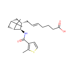 Cc1sccc1C(=O)N[C@@H]1[C@@H](C/C=C/CCCC(=O)O)C[C@H]2C[C@@H]1C2(C)C ZINC000026493558