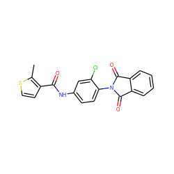 Cc1sccc1C(=O)Nc1ccc(N2C(=O)c3ccccc3C2=O)c(Cl)c1 ZINC000653713055