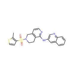 Cc1sccc1S(=O)(=O)N1CCc2c(ccnc2Nc2cnc3ccccc3c2)C1 ZINC000169322446