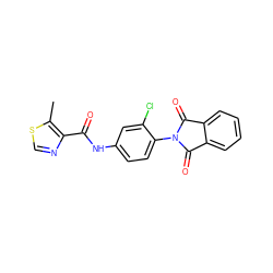 Cc1scnc1C(=O)Nc1ccc(N2C(=O)c3ccccc3C2=O)c(Cl)c1 ZINC000653714153