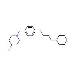 ClC1CCN(Cc2ccc(OCCCN3CCCCC3)cc2)CC1 ZINC000040892583