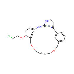 ClCCOc1ccc2cc1COCC=CCOCc1cccc(c1)-c1ccnc(n1)N2 ZINC000254135241