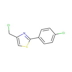 ClCc1csc(-c2ccc(Cl)cc2)n1 ZINC000000159228