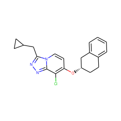 Clc1c(O[C@H]2CCc3ccccc3C2)ccn2c(CC3CC3)nnc12 ZINC001772647810