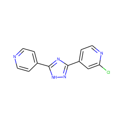 Clc1cc(-c2n[nH]c(-c3ccncc3)n2)ccn1 ZINC000049054107