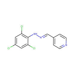 Clc1cc(Cl)c(N/N=C/c2ccncc2)c(Cl)c1 ZINC000005605220