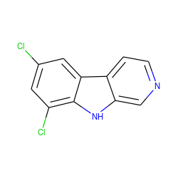 Clc1cc(Cl)c2[nH]c3cnccc3c2c1 ZINC000013535831