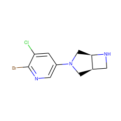 Clc1cc(N2C[C@@H]3CN[C@@H]3C2)cnc1Br ZINC000028866085