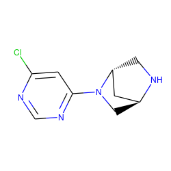 Clc1cc(N2C[C@H]3C[C@H]2CN3)ncn1 ZINC000253658915