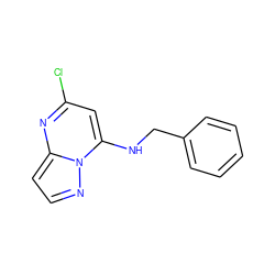 Clc1cc(NCc2ccccc2)n2nccc2n1 ZINC000040846135