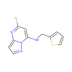 Clc1cc(NCc2cccs2)n2nccc2n1 ZINC000040913738