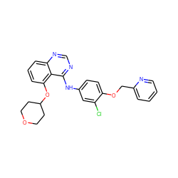 Clc1cc(Nc2ncnc3cccc(OC4CCOCC4)c23)ccc1OCc1ccccn1 ZINC000028523595