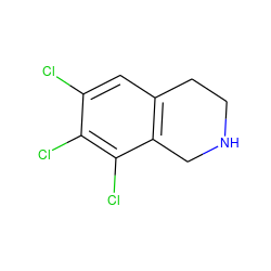 Clc1cc2c(c(Cl)c1Cl)CNCC2 ZINC000027559308