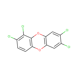 Clc1cc2c(cc1Cl)Oc1c(ccc(Cl)c1Cl)O2 ZINC000002570850