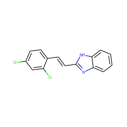 Clc1ccc(/C=C/c2nc3ccccc3[nH]2)c(Cl)c1 ZINC000004002700