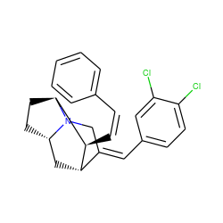 Clc1ccc(/C=C2\CN3[C@H]4CC[C@H]3[C@@H](/C=C\c3ccccc3)[C@H]2C4)cc1Cl ZINC000100810438