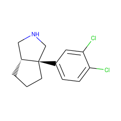 Clc1ccc([C@@]23CCC[C@@H]2CNC3)cc1Cl ZINC000072112311