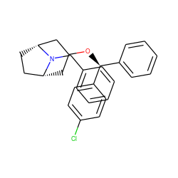 Clc1ccc([C@@H](OC2C[C@@H]3CC[C@H](C2)N3Cc2ccccc2)c2ccccc2)cc1 ZINC000013861976