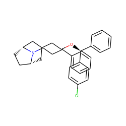 Clc1ccc([C@@H](OCCC2C[C@@H]3CC[C@H](C2)N3CCCc2ccccc2)c2ccccc2)cc1 ZINC000013487738