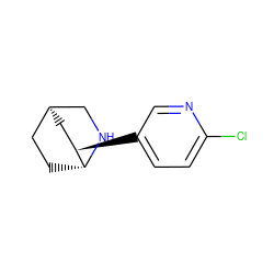 Clc1ccc([C@@H]2C[C@H]3CC[C@H]2NC3)cn1 ZINC000253685537