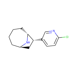 Clc1ccc([C@@H]2C[C@H]3CCCC[C@H]2N3)cn1 ZINC000261155227