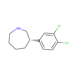 Clc1ccc([C@@H]2CCCCNC2)cc1Cl ZINC000095583132