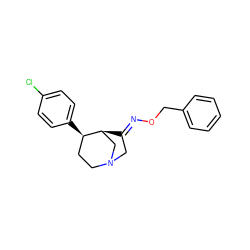 Clc1ccc([C@@H]2CCN3C/C(=N\OCc4ccccc4)[C@H]2C3)cc1 ZINC000029399787