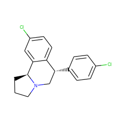 Clc1ccc([C@@H]2CN3CCC[C@H]3c3cc(Cl)ccc32)cc1 ZINC000029232129