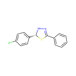 Clc1ccc([C@@H]2NN=C(c3ccccc3)S2)cc1 ZINC000002918404