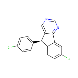 Clc1ccc([C@@H]2c3ccc(Cl)cc3-c3ncncc32)cc1 ZINC000006093234