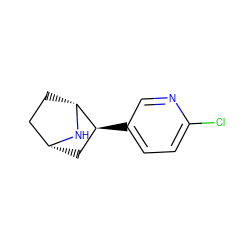 Clc1ccc([C@H]2C[C@@H]3CC[C@H]2N3)cn1 ZINC000000402872