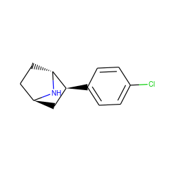 Clc1ccc([C@H]2C[C@H]3CC[C@H]2N3)cc1 ZINC000145830262