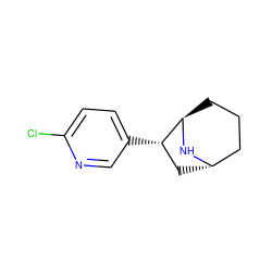 Clc1ccc([C@H]2C[C@H]3CCC[C@H]2N3)cn1 ZINC000253636272