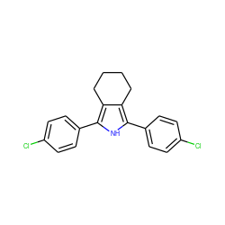 Clc1ccc(-c2[nH]c(-c3ccc(Cl)cc3)c3c2CCCC3)cc1 ZINC000013835371