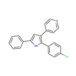 Clc1ccc(-c2[nH]c(-c3ccccc3)cc2-c2ccncc2)cc1 ZINC000003832058