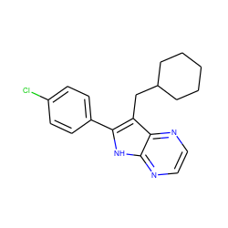 Clc1ccc(-c2[nH]c3nccnc3c2CC2CCCCC2)cc1 ZINC000013492974