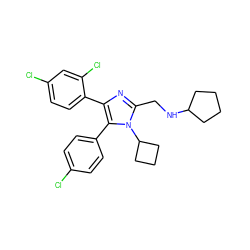 Clc1ccc(-c2c(-c3ccc(Cl)cc3Cl)nc(CNC3CCCC3)n2C2CCC2)cc1 ZINC000043060569