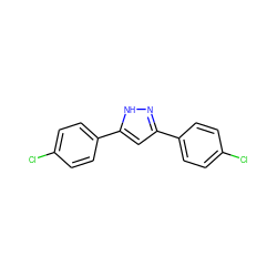 Clc1ccc(-c2cc(-c3ccc(Cl)cc3)[nH]n2)cc1 ZINC000012357668