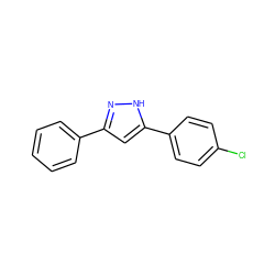 Clc1ccc(-c2cc(-c3ccccc3)n[nH]2)cc1 ZINC000000434359