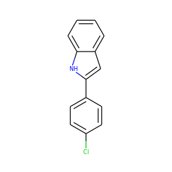 Clc1ccc(-c2cc3ccccc3[nH]2)cc1 ZINC000000072427