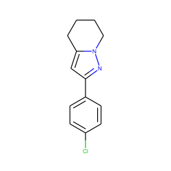 Clc1ccc(-c2cc3n(n2)CCCC3)cc1 ZINC000096911193