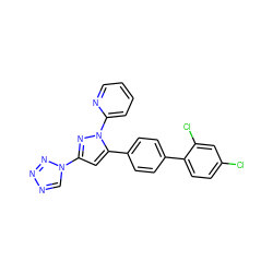 Clc1ccc(-c2ccc(-c3cc(-n4cnnn4)nn3-c3ccccn3)cc2)c(Cl)c1 ZINC000026288967