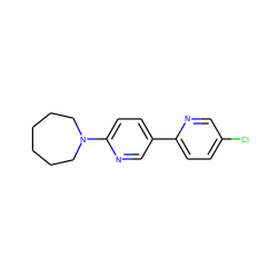 Clc1ccc(-c2ccc(N3CCCCCC3)nc2)nc1 ZINC000045299551