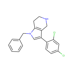 Clc1ccc(-c2cn(Cc3ccccc3)c3c2CNCC3)c(Cl)c1 ZINC000066112003