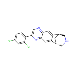 Clc1ccc(-c2cnc3cc4c(cc3n2)[C@H]2CNC[C@H]4C2)c(Cl)c1 ZINC000101029306