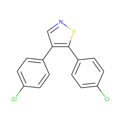 Clc1ccc(-c2cnsc2-c2ccc(Cl)cc2)cc1 ZINC000040422459