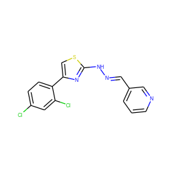 Clc1ccc(-c2csc(N/N=C/c3cccnc3)n2)c(Cl)c1 ZINC000005054750