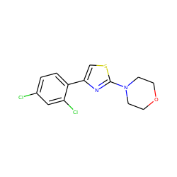 Clc1ccc(-c2csc(N3CCOCC3)n2)c(Cl)c1 ZINC000000310620