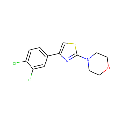 Clc1ccc(-c2csc(N3CCOCC3)n2)cc1Cl ZINC000016939781